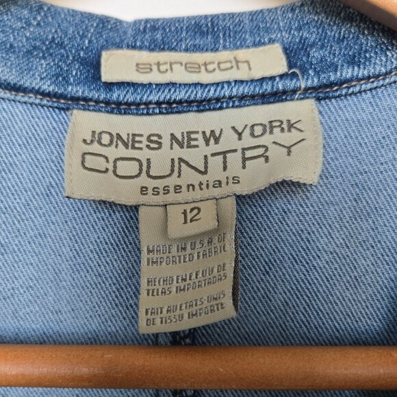 Jones New York Country Essentials Stretch Denim Blazer Size 12 - Picture 3 of 9